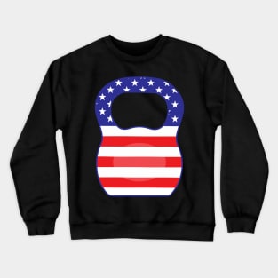 USA flag Kettlebell Powerlifting Weight Lifting form Crewneck Sweatshirt